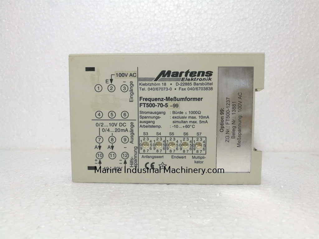 Martens FT500-70-5-99 Frequency Analog Transmitter