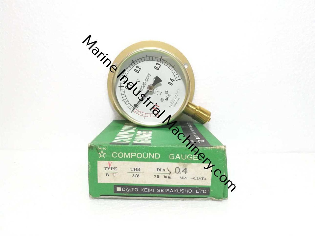 Daito Keiki BU 38 75 Compound Gauge (-0.1-0.4MPa)