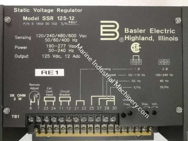 Basler Electric SSR 125-12 Static Voltage Regulator