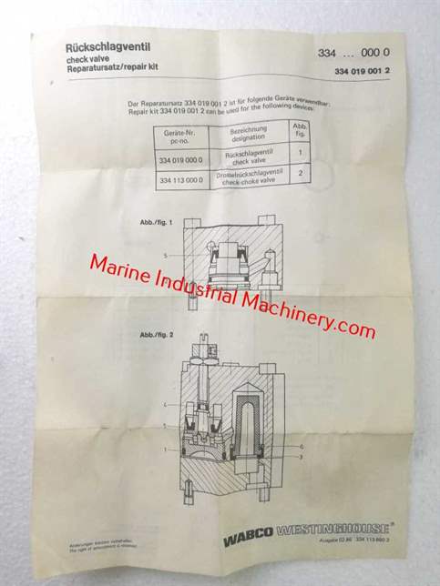 Mannesmann Rexroth 334 019 001 2 Pneumatic Repair Kit