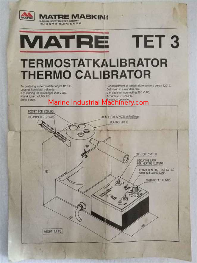 Matre Maskin TET 3 Thermo Calibrator