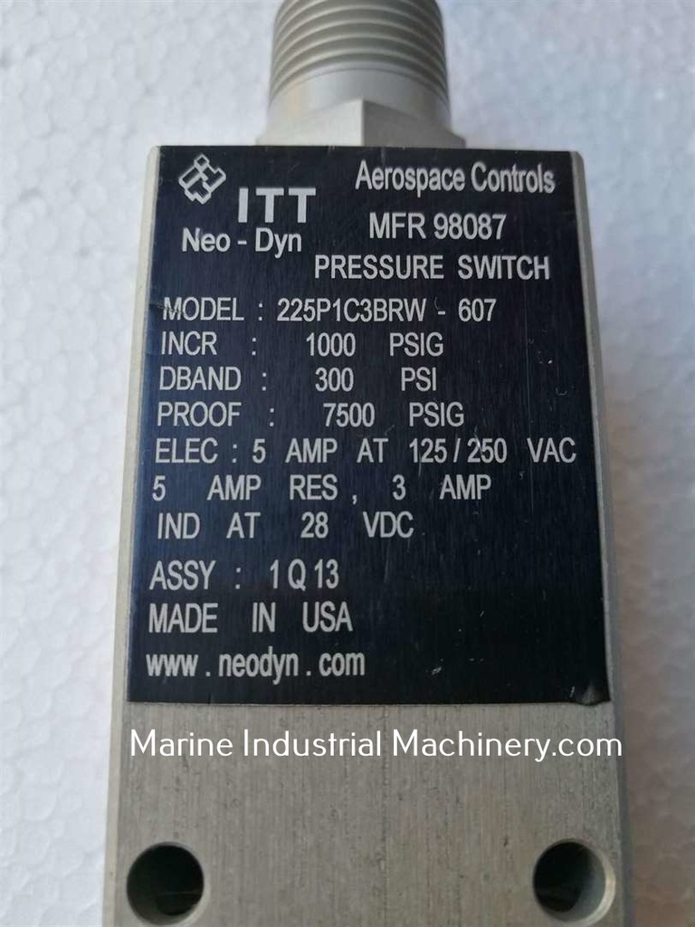 ITT Neo-Dyn 225P1C3BRW-607 Pressure Switch