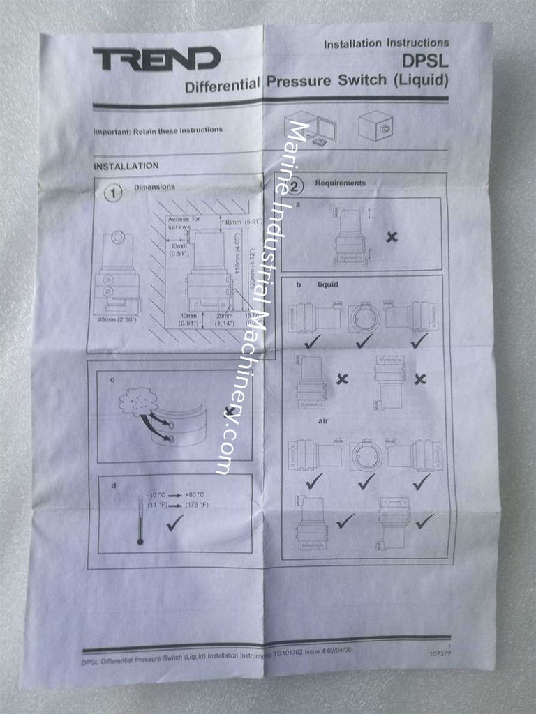 Trend DPSL-H Differential Pressure Switch