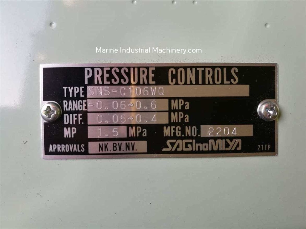 Saginomiya SNS-C106WQ Pressure Controls