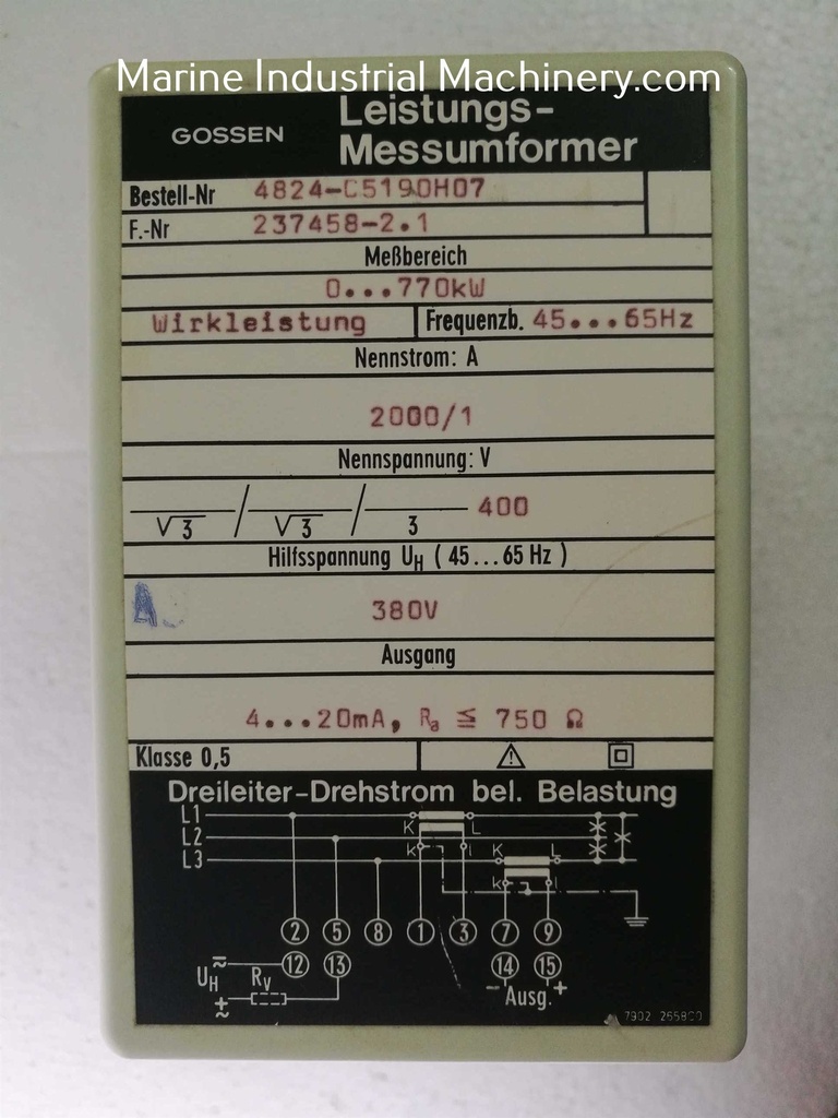 Gossen 4824-C5190H07 Power Transmitter