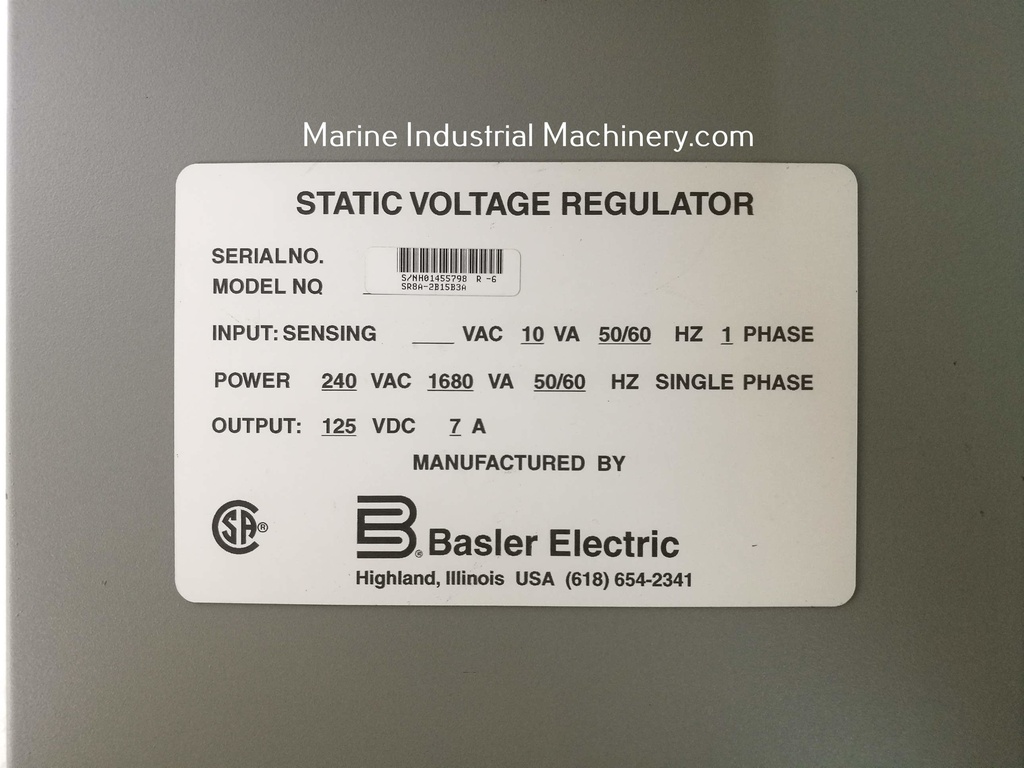 Basler Electric SR8A-2B1B3A Static Voltage Regulator