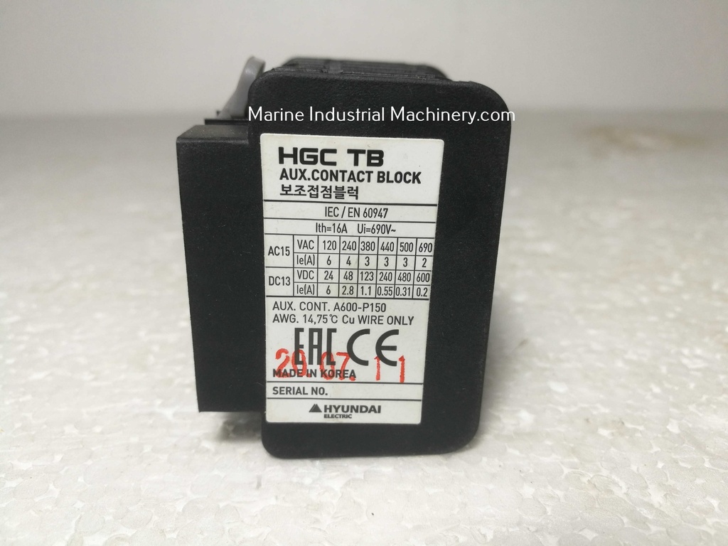 Hyundai HGC TB 22NS Magnetic Auxiliary Contact Block