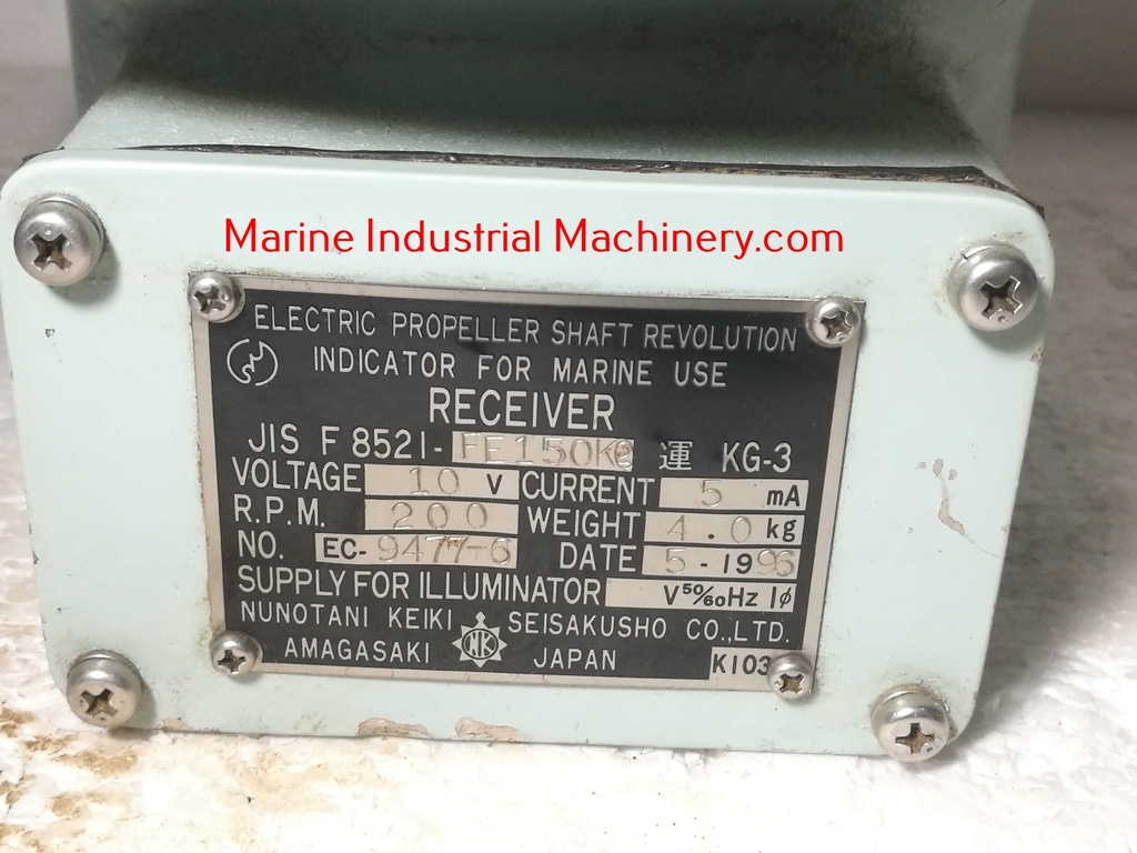 Nunotani JIS F 8521-FE150Ke Electric Propeller Shaft Revolution Indicator