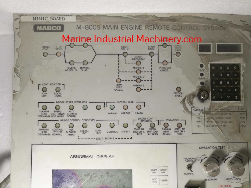 Nabco M-800S Main Engine Remote Control System