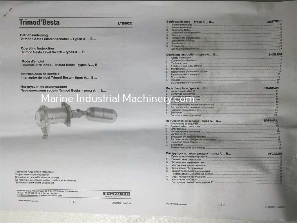 Trimod Besta B 01 041 Level Switch