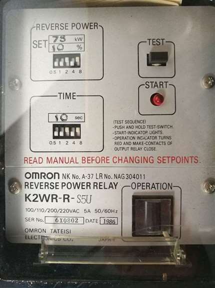 Omron K2WR-R-S5U Reverse Power Relay