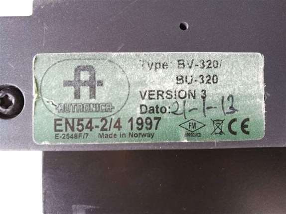 Autronica BV-320/BU-320 Fire Alarm Panel