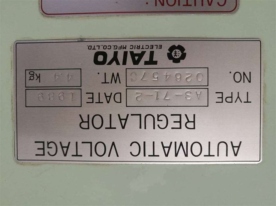 Taiyo AS-71-2 Automatic Voltage Regulator