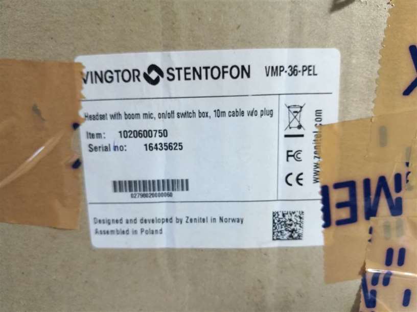 Zenitel-Vingtor Stentofon VMP-36-PEL Headset