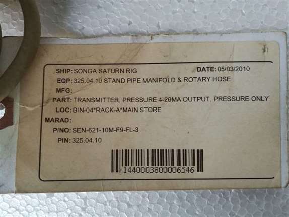 Sensonetics SEN-621-10M-F9-FL-3 Pressure Transducer
