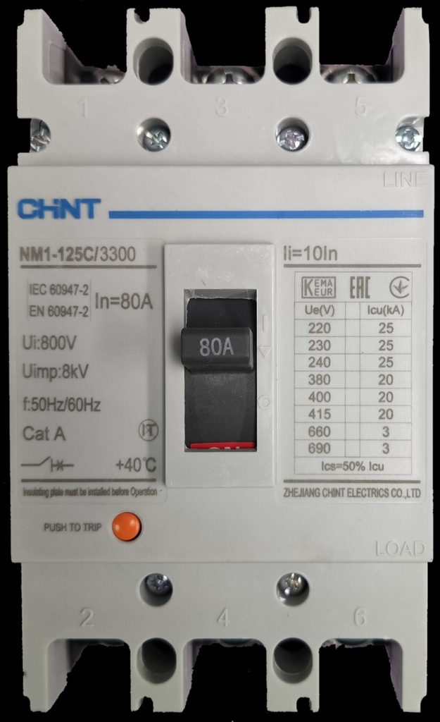 Chint NM1-125C-3300-80A Case Circuit Breakers
