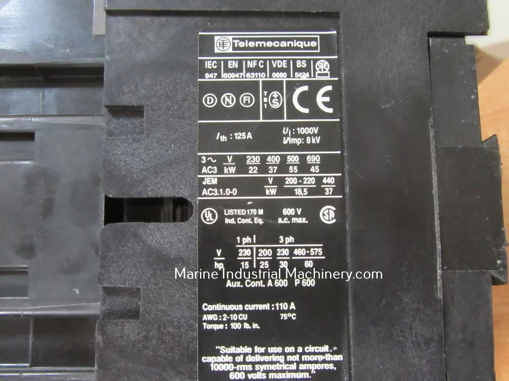Telemecanique LC1-D80-11-M7 Contactor