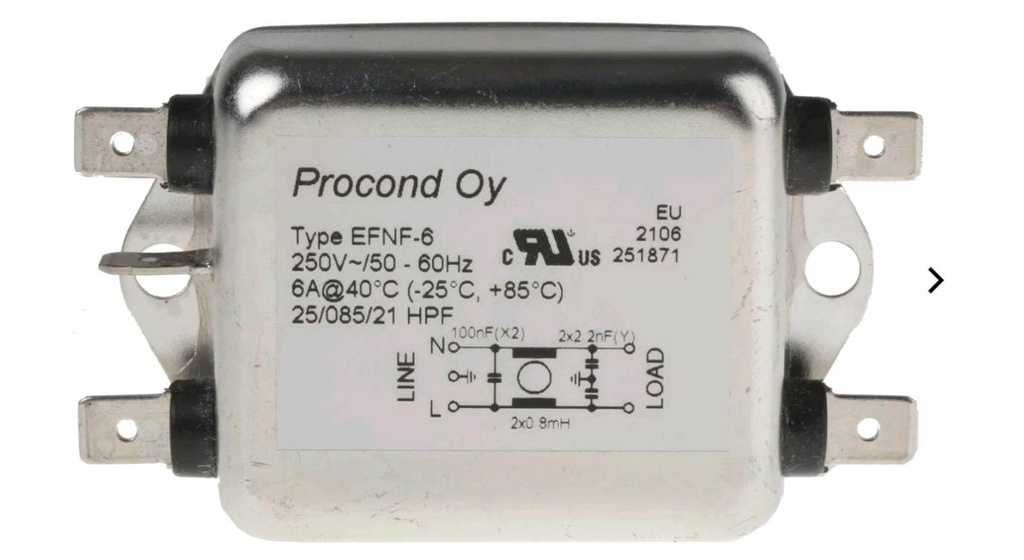Procond Oy EFNF-6 Chassis Mount Rfi Filter