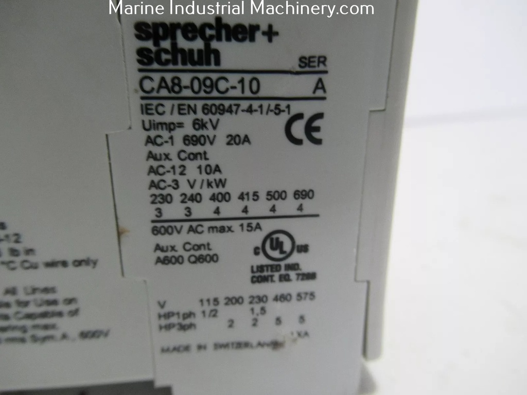 Sprecher+Schuh CA8-09C-10 Contactor