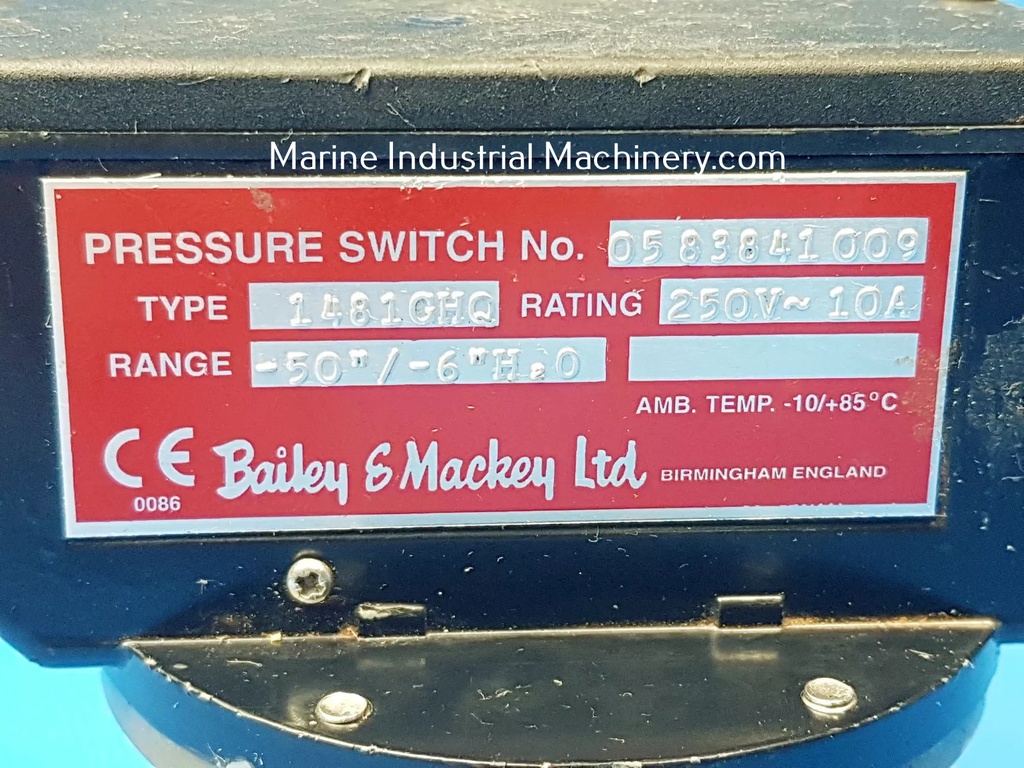 Bailey & Mackey 1481GHQ Pressure Switch