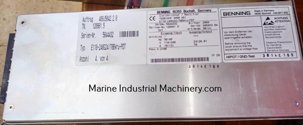 Benning Tebechop 3000 E110-240G24-70BWRU-PDT Rectifier