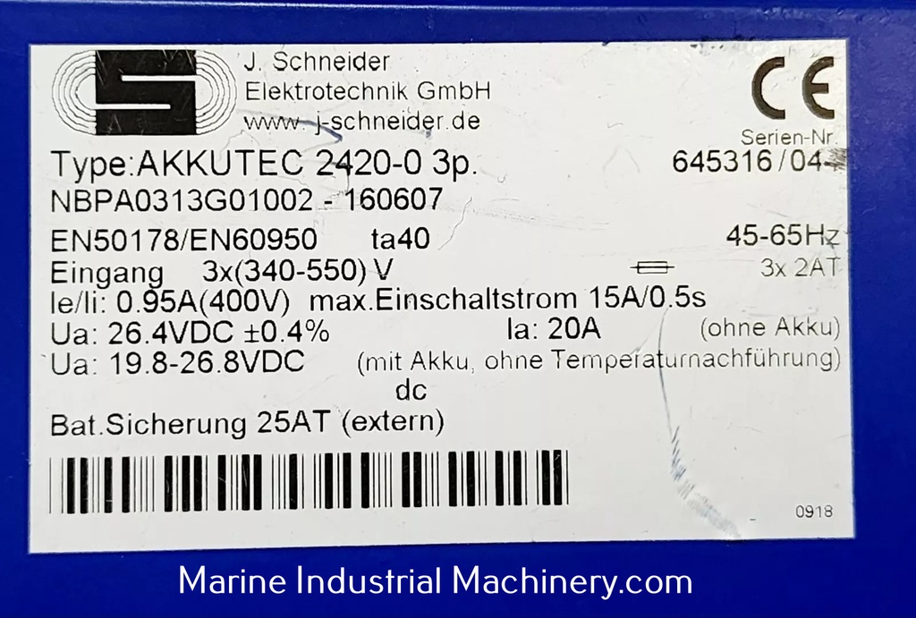 J.Schneider Akkutec 2420-0 3P Power Supply