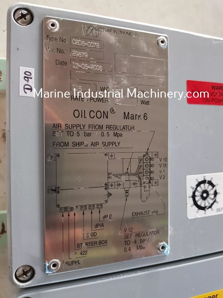 Vaf Instruments Oilcon Mark6 0206-0078 Electro Pneumatic Unit