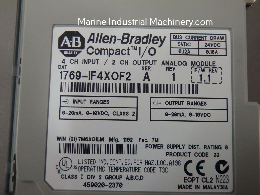 Allen-Bradley 1769-IF4XOF2 CompactLogix Analog Module