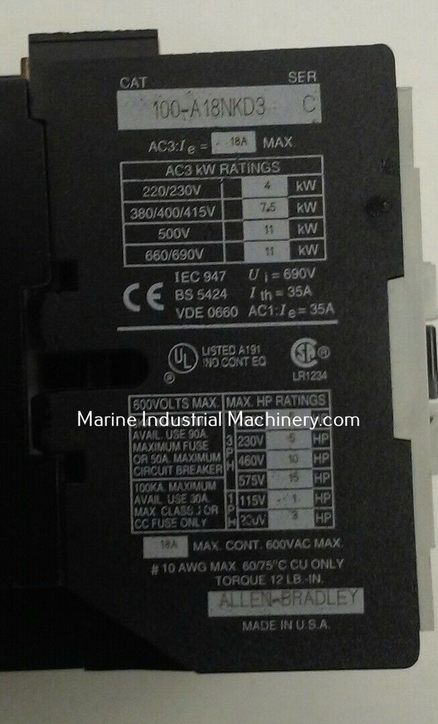 Allen-Bradley 100-A18NKD3 Contactor