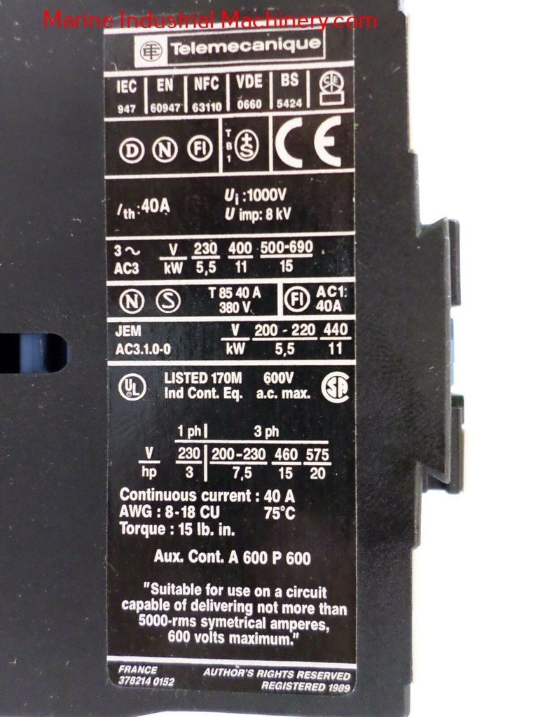 Telemecanique LP1 D2501 Contactor