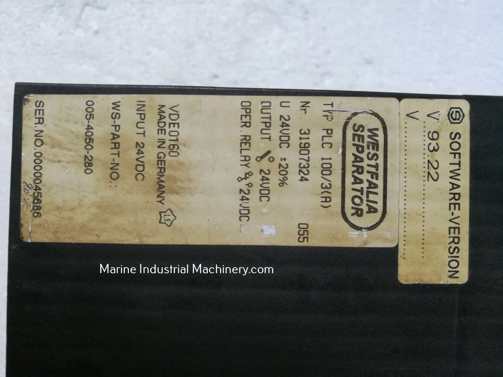 Westfalia Separator PCL 100-3(A) Programmable Controller