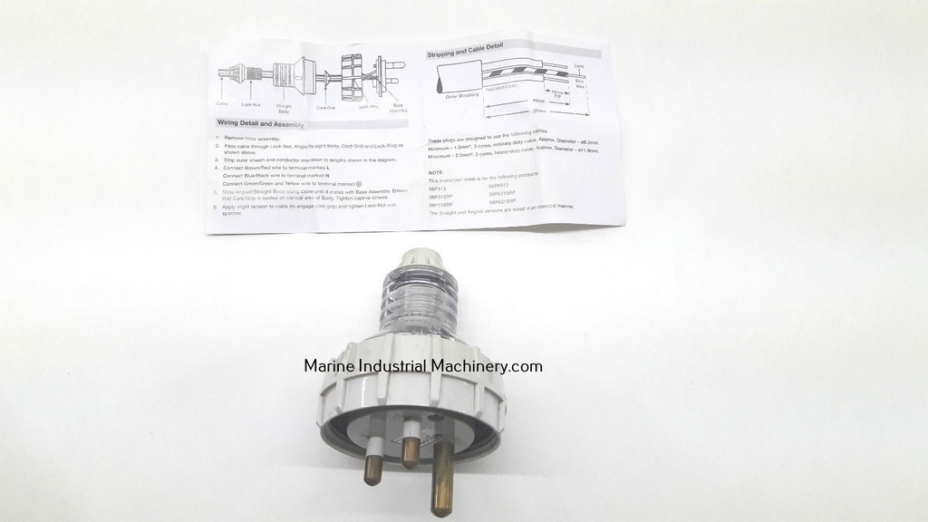 Schneider 56P35RP Extension Sockets Plug Straight 3 Flat Pin