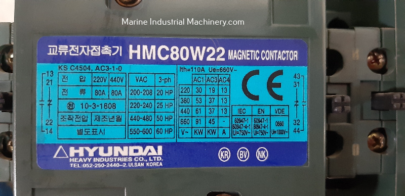 Hyundai HMC80W22 Magnetic Contactor