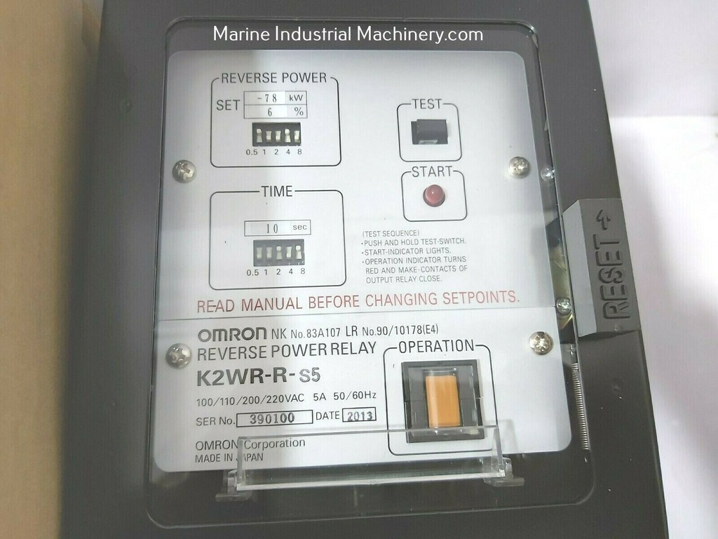 Omron K2WR-R-S5 Reverse Power Relay