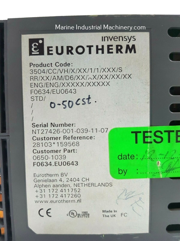 VAF Instruments Eurotherm 3504 Process Controller