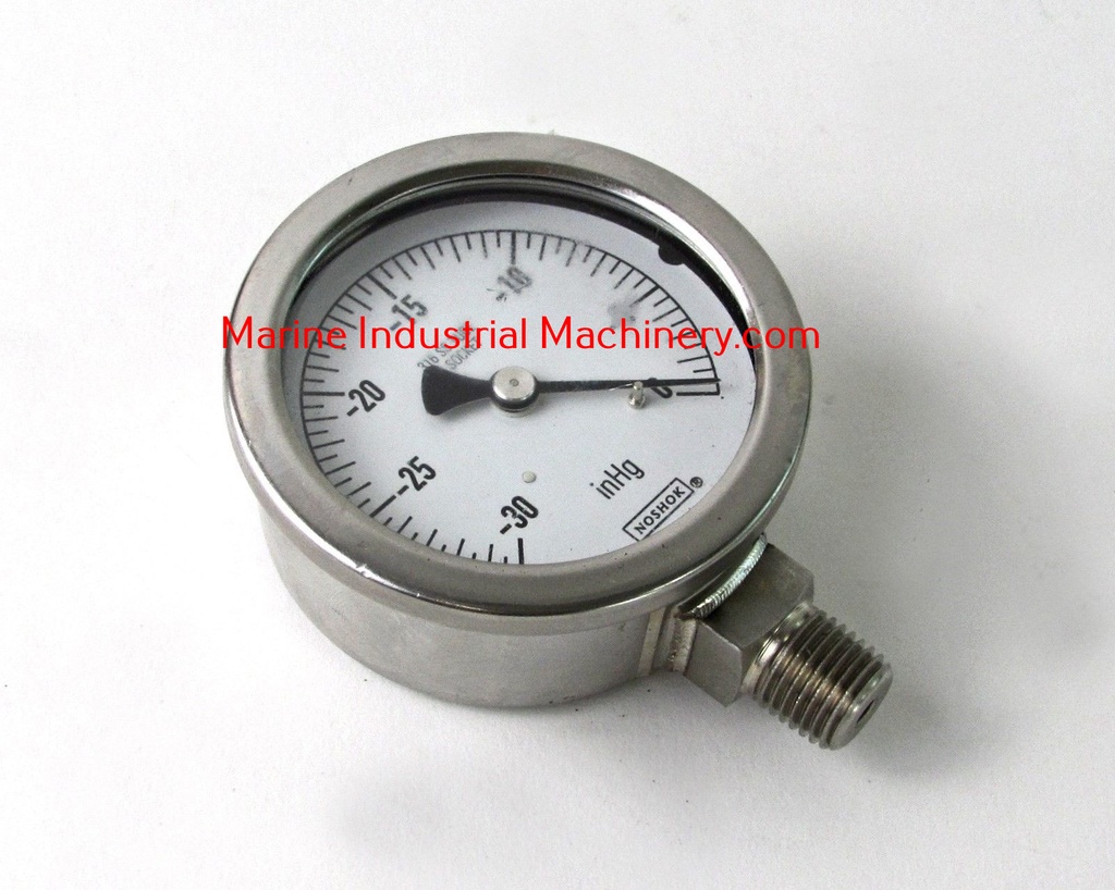 Noshok 316 SS Tube & Socket Pressure Gauge (-30 to 0)