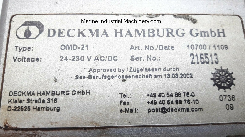 Deckma Hamburg OMD-21 Oil Content Meter