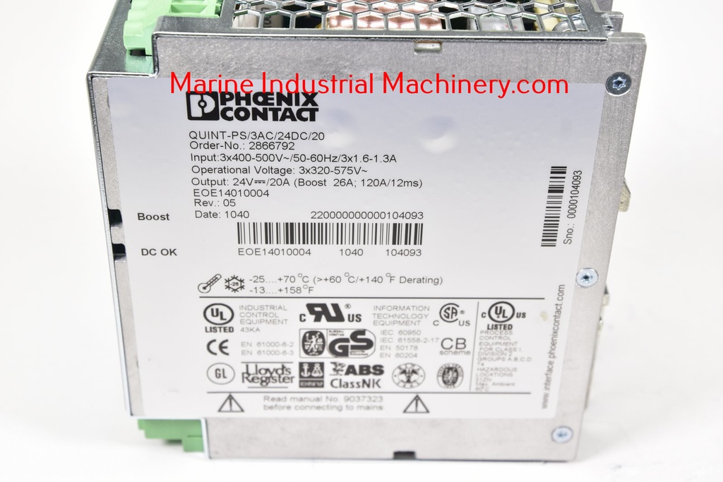 Phoenix Contact QUINT-PS/3AC/24DC/20 Power Supply