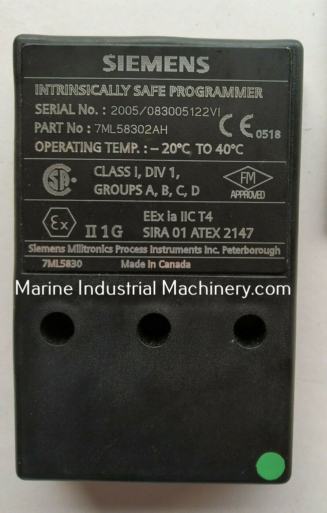 Siemens 7ML58302AH Intrinsically Safe Programmer