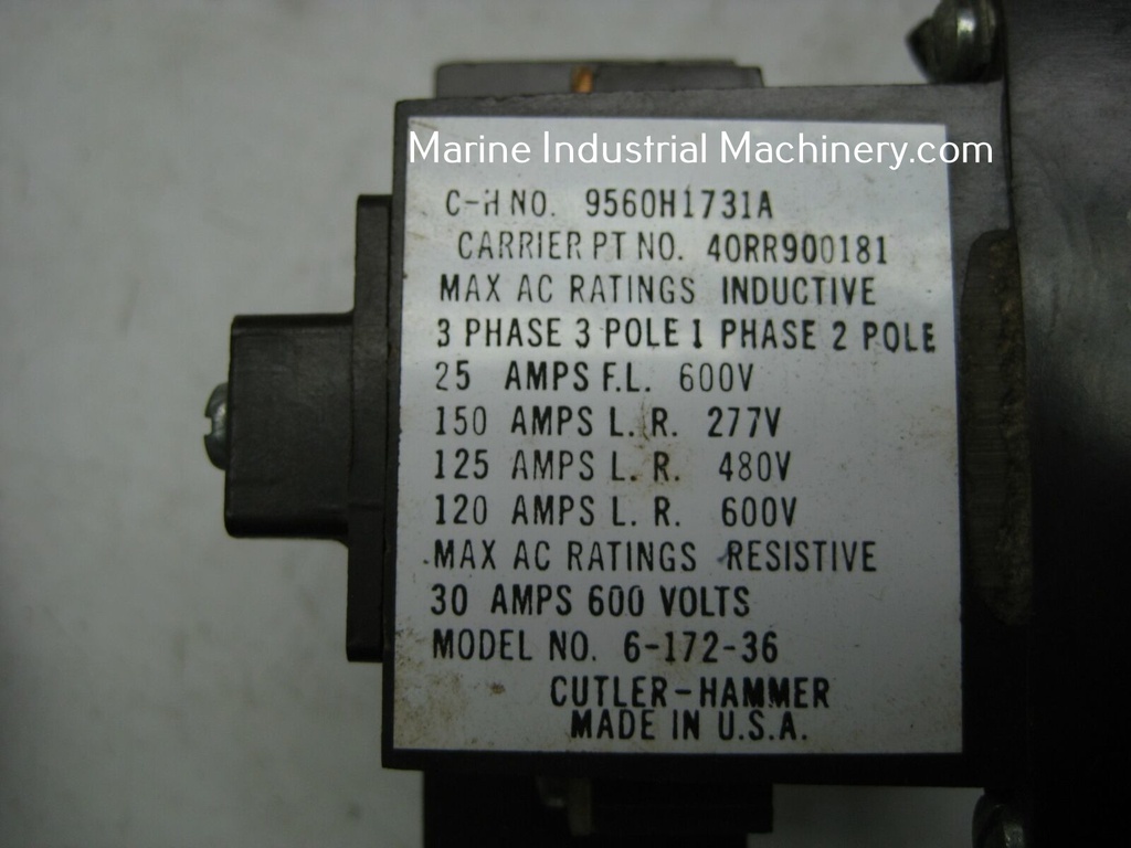 Cutler-Hammer 6-172-36 Contactor