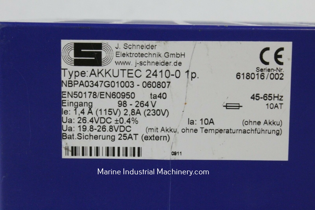 J.Schneider AKKUTEC 2410-0 Power Supply