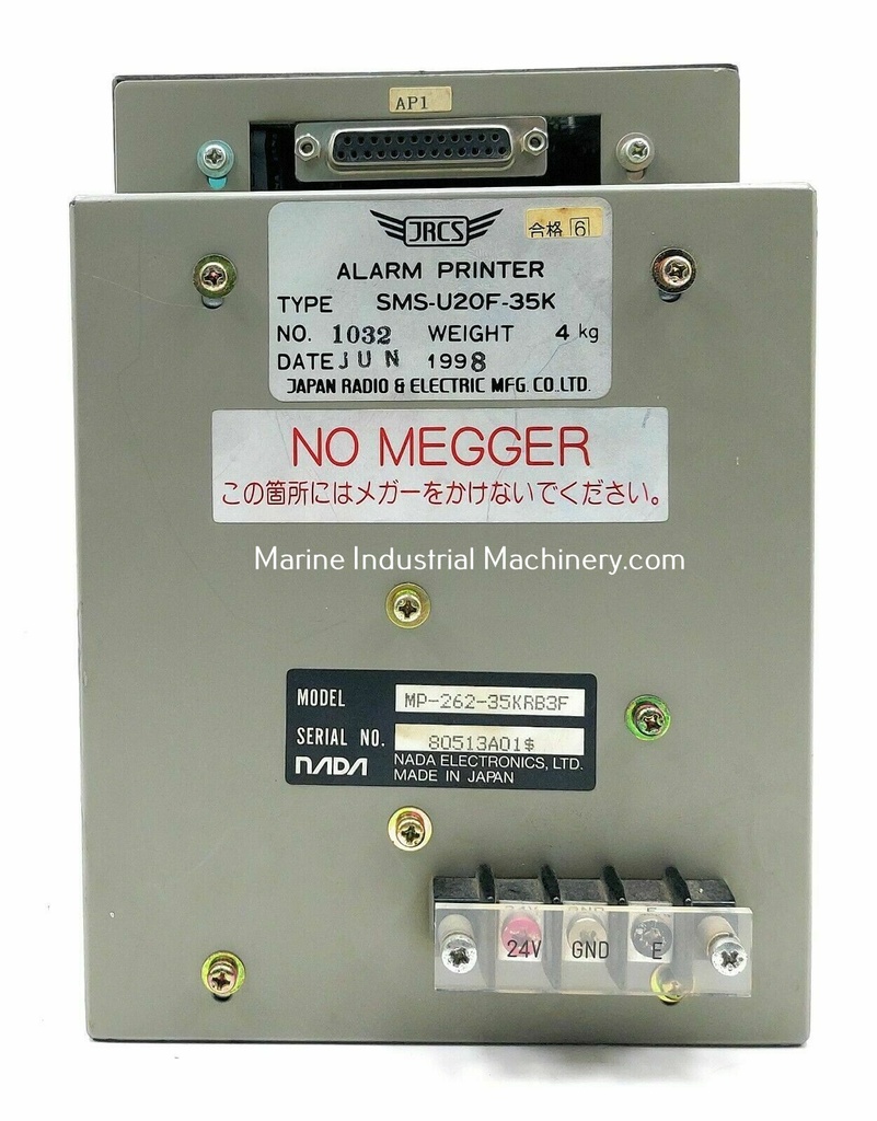 JRCS Nada MP262-35R3F Terminal Panel Printer Alarm Printer