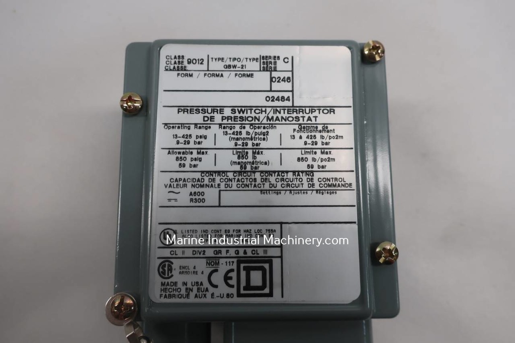 Square D GBW-21 Pressure Switch