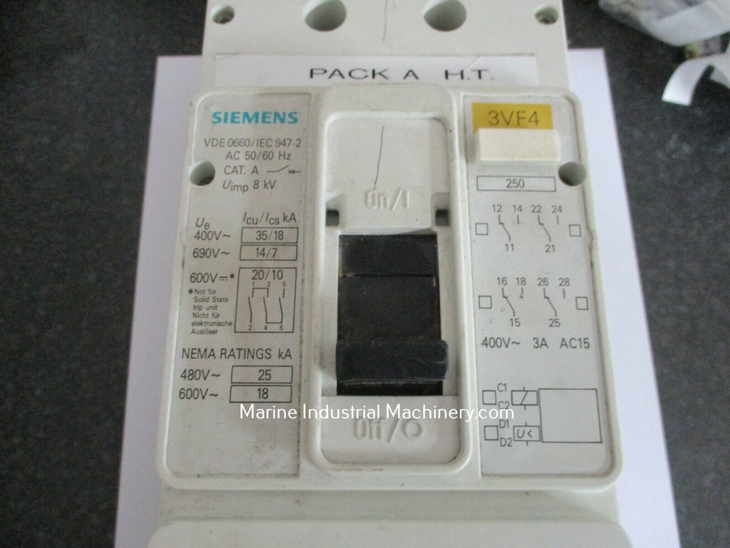 Siemens 3VF9427-1BM40 Triple Pole MCCB Circuit Breaker