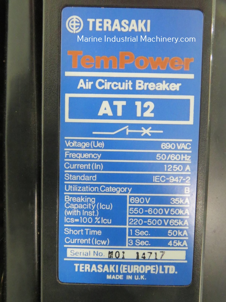 Terasaki AT 12 Tempower Air Circuit Breaker Swichgear