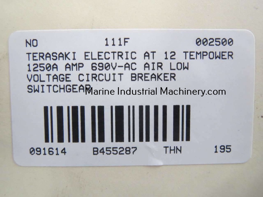 Terasaki AT 12 Tempower Air Circuit Breaker Swichgear