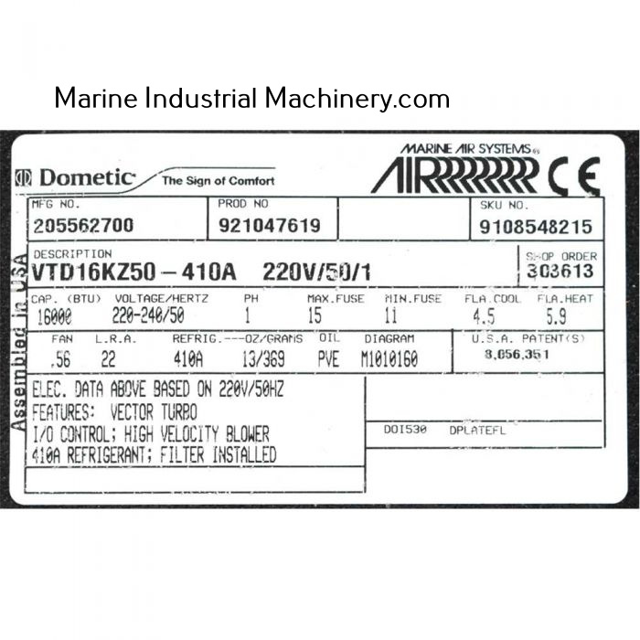 Dometic Boat VTD16KZ50-410A Air Conditioner Unit