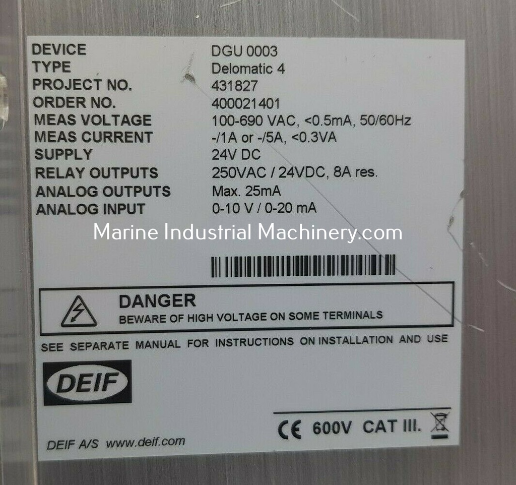 Deif Delomatic 4 DGU 003 Control System