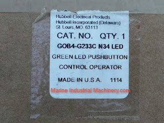 Hubbell Killark GOB4-G233C N34 Green LED Push Button Switch Control Operator