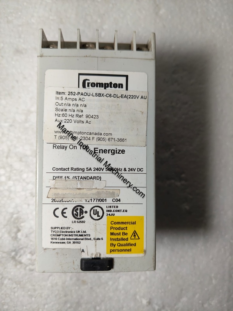 Crompton 252-PAOU-LSBX-C6-DL-EA-200V-AU Current Protector Single Phase Over Current